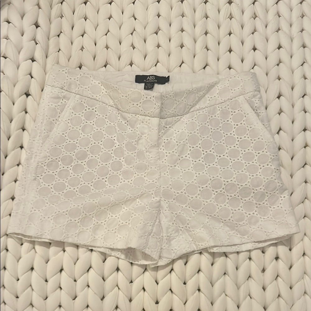 Abs Platinum White High Waist Shorts